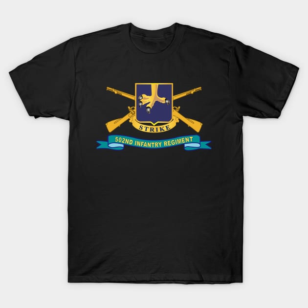 502nd Infantry Regiment - DUI w Br - Ribbon X 300 T-Shirt by twix123844